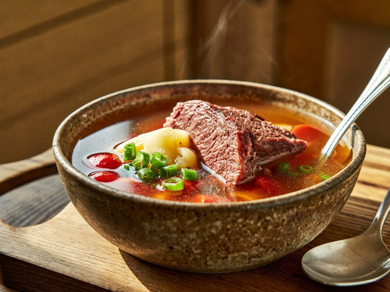 Kräftige Rindsuppe mit Einlage